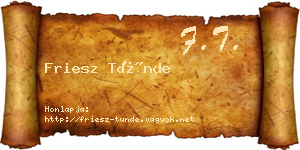 Friesz Tünde névjegykártya
