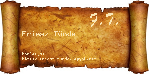 Friesz Tünde névjegykártya