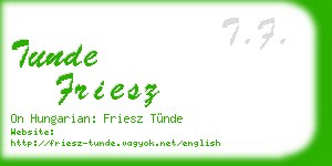 tunde friesz business card